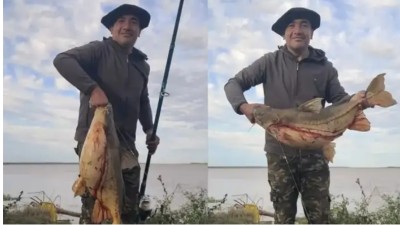 Pescó un armado de 13 kilos en el río Paraná: Lo que me gusta es pescar con mi viejo