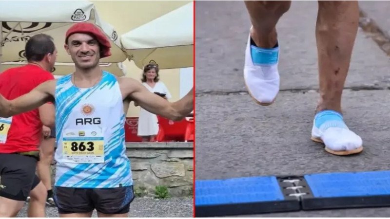 La historia del Gaucho Runner que corre 21 kilómetros en alpargatas y venció una tragedia